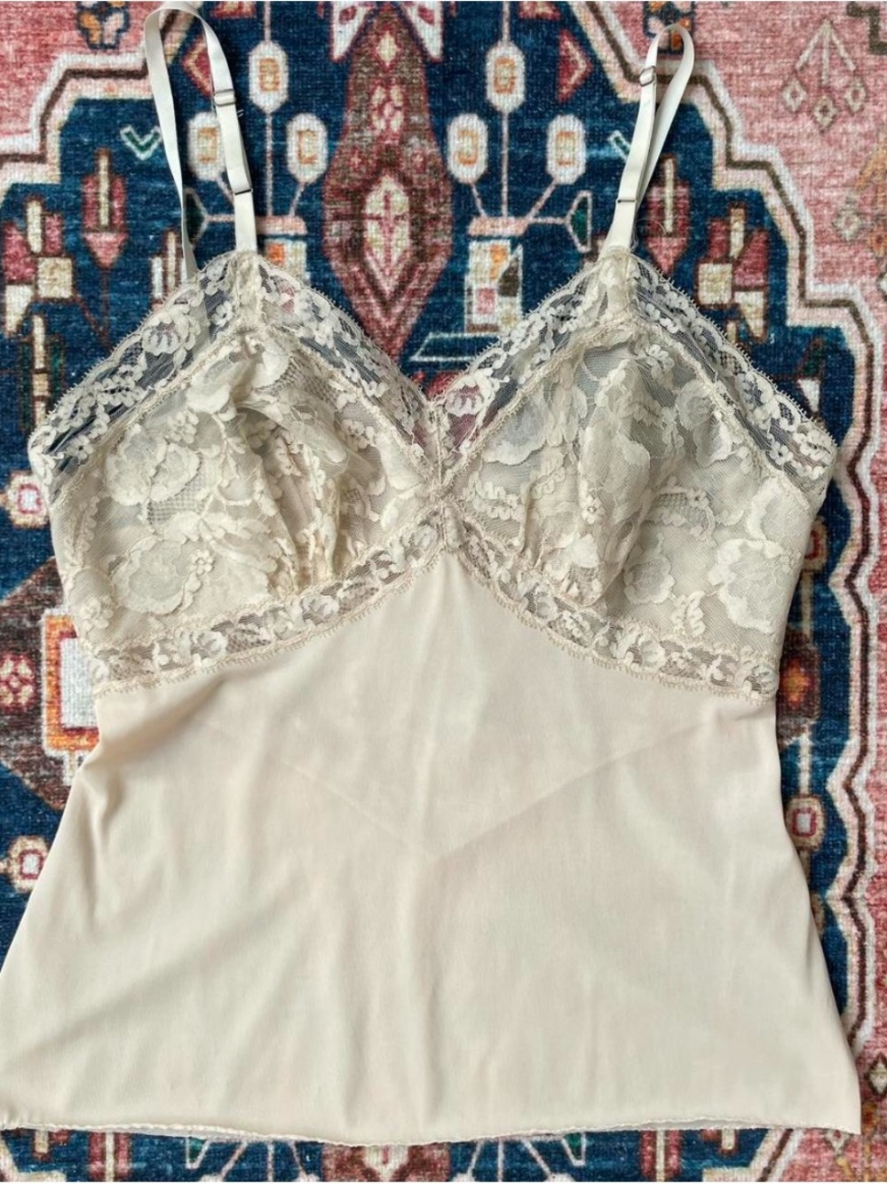 Lace Trim Camisole Tank Top in Cream - Women Intimates & Sleepwear